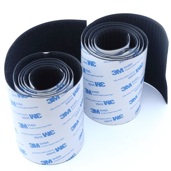 Extra Wide Black Sticky Back Fastener - 4 Inch x 1M, High-Temp Resistant for Vehicle & Workshop