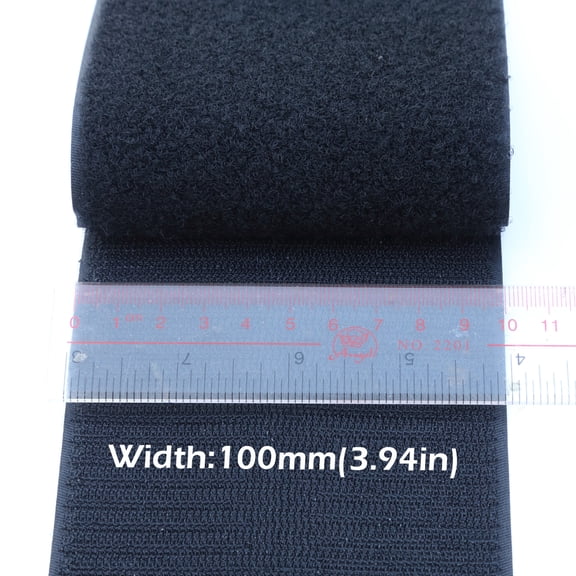 Extra Wide Black Sticky Back Velcro Tape - 100mm Industrial Strength for Car Interior & DIY