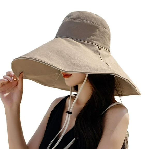 Extra Wide Brim Anti-UV Fisherman Women * Hat Summer Beach Sun Bucka3d8 63SH/