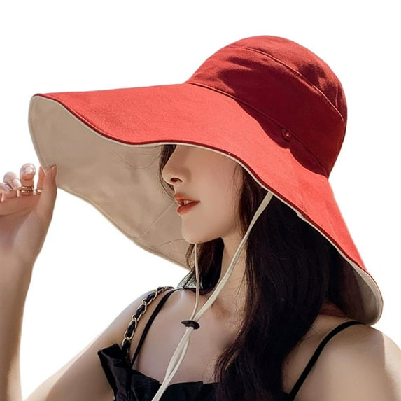 Extra Wide Brim Anti-UV Fisherman Women * Hat Summer Beach Sun Bucket Fo