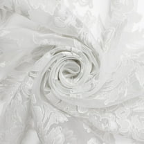 Extra Wide Burnout Floral Vine Polyester Rayon 116" Organza Fabric By The Yard – Sheer Jacquard for Curtains, Drapes & Dress Overlays (Grey, 10 Yards)