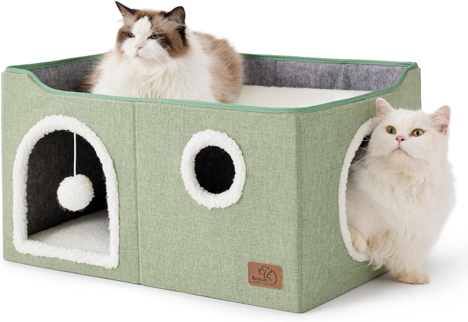 Multo Casts Extra-Wide Cat House for Indoor Cats - Large Cat Cave for Pet Cat House ...