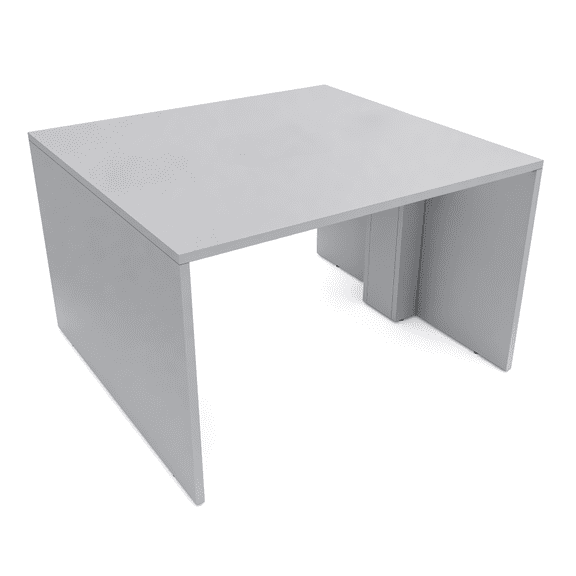 Extra Wide Collaboration Table | 2 Person Group Desk | 4x4 Laminate Table| Fog Gray