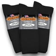 thumbnail image 1 of Extra Wide Comfort Fit Athletic Crew (Mid-Calf) Black Socks (3 Pairs) for Men and Women, Made in USA., 1 of 8