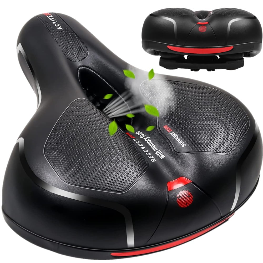 Extra Wide Comfort Saddle Bicycle Seat Pad Soft Padded Mountain Bike Gel Saddle Seat Bike E-Bike