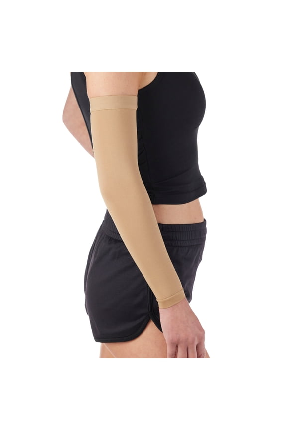 Extra Wide Compression Arm Sleeve for Women and Men 20-30mmHg - Beige, 5X-Large