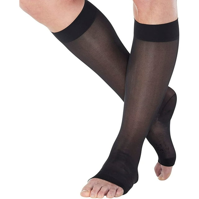 Extra Wide Compression Socks for Women Circulation 1520mmHg Black