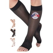 ABSOLUTE SUPPORT Extra Wide Compression Socks for Women Circulation 15-20mmHg - Black, 5XL