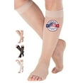 thumbnail image 1 of Extra Wide Compression Socks for Women Circulation 15-20mmHg Open Toe, Nude 5XL, 1 of 11