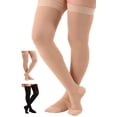 thumbnail image 1 of Extra Wide Compression Stockings for Women, Men 20-30mmHg - Beige, 3X-Large, 1 of 11