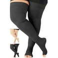 thumbnail image 1 of Extra Wide Compression Stockings for Women and Men 20-30mmHg - Black, 3XL, 1 of 10
