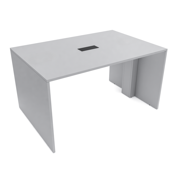 Extra Wide Counter Height Collaborative Table | 4 Person Face-To-Face Desk | 48x66 All Laminate Teaming Table With Power And Data | Fog Gray And Black