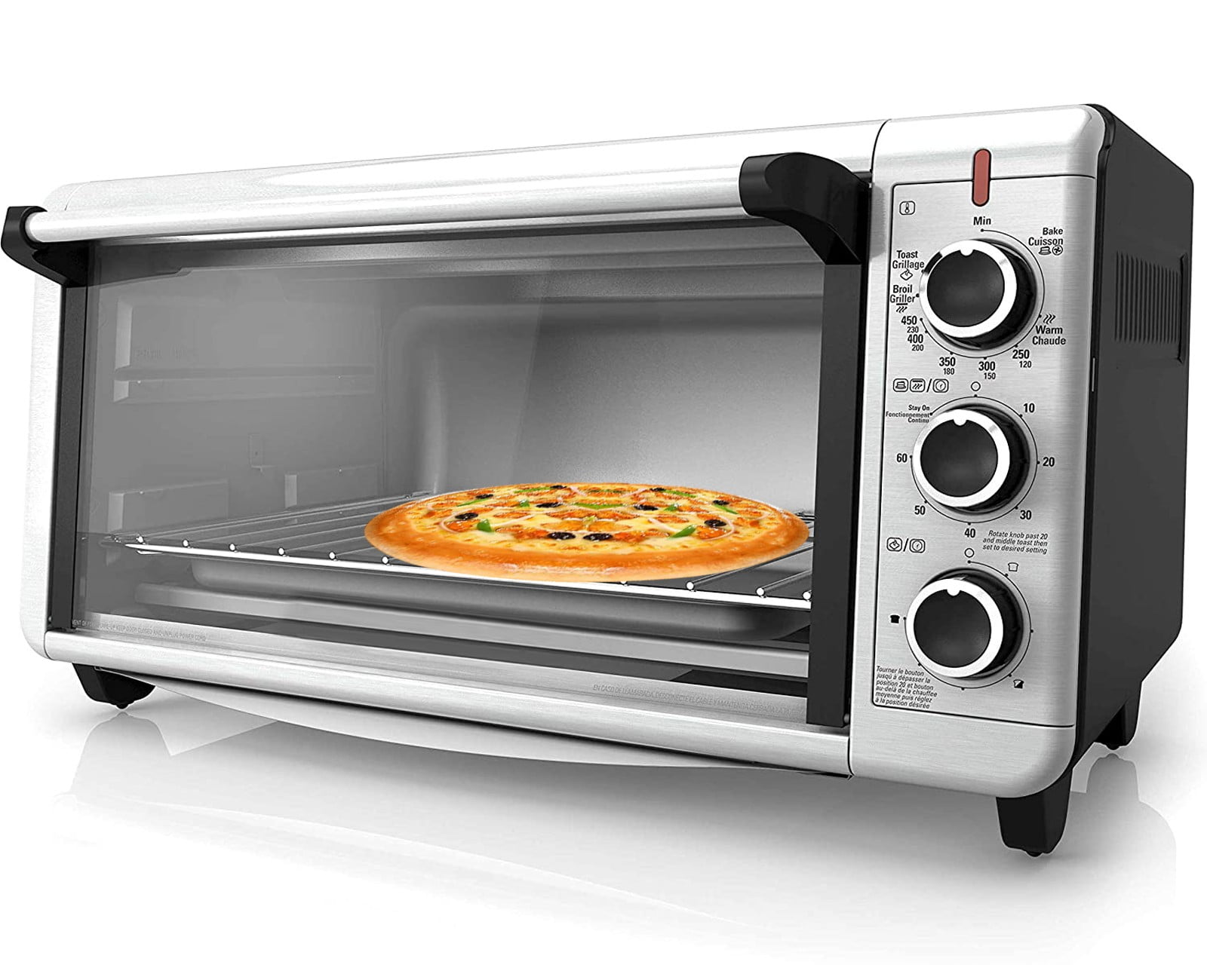 8 Slice Extra-Wide Stainless Steel Countertop Toaster Oven Convection Pizza  Oven