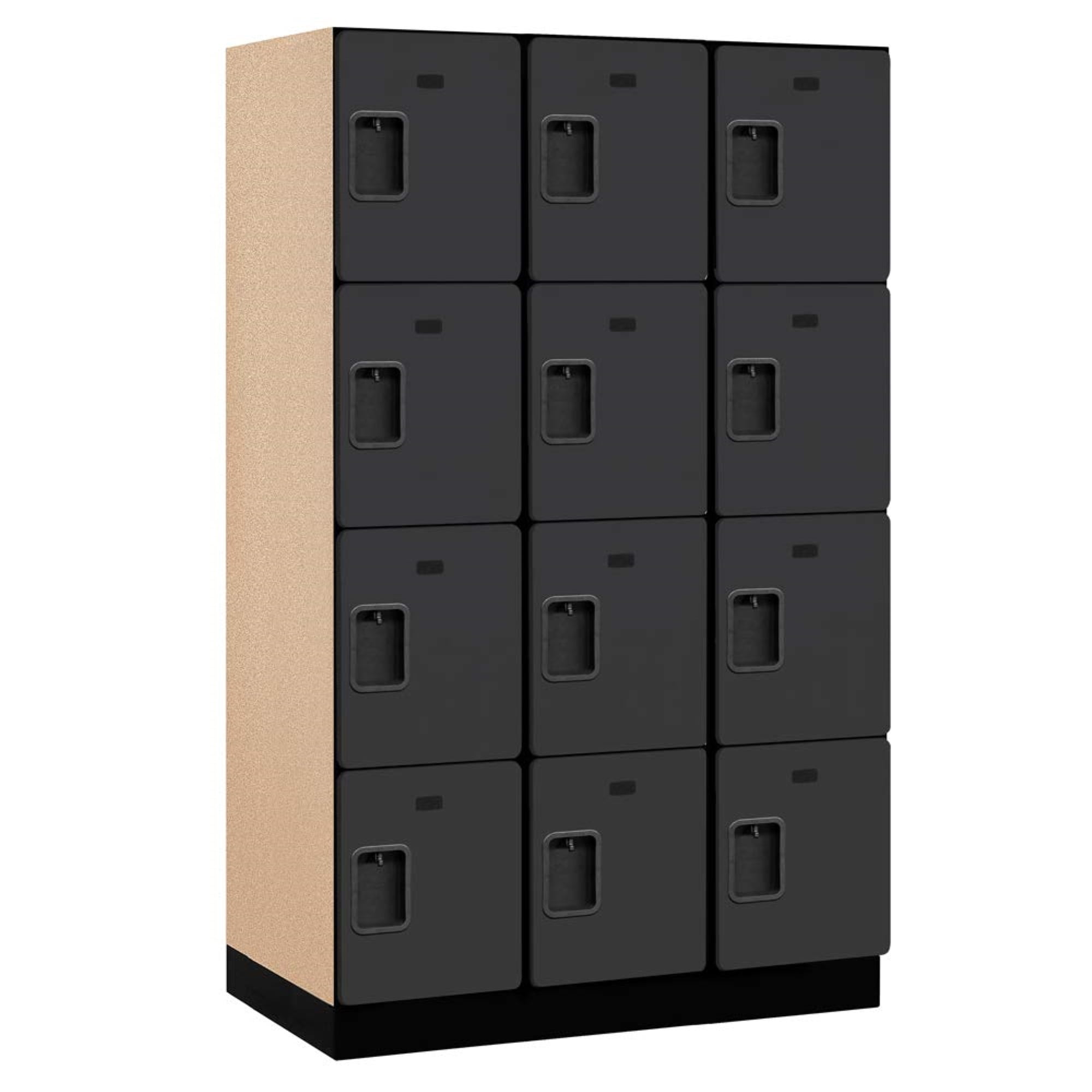 Extra Wide Designer Wood Locker Four Tier 3 Wide 6 Feet High 21