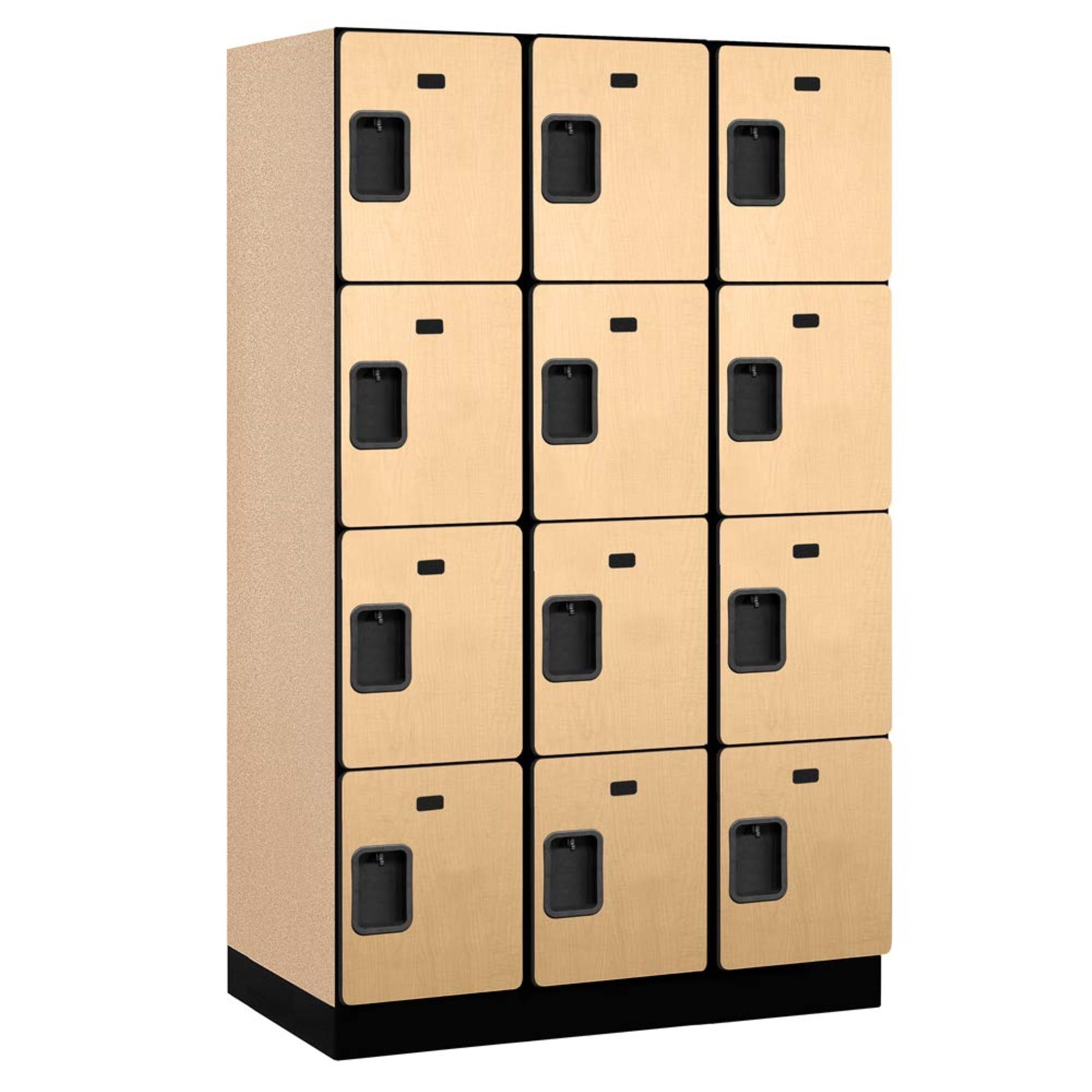 Extra Wide Designer Wood Locker Four Tier 3 Wide 6 Feet High 21