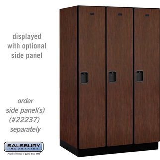 Extra Wide Designer Wood Locker - Single Tier - 3 Wide - 6 Feet High - 24 Inches Deep - Mahogany