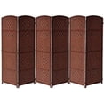 thumbnail image 1 of Extra Wide - Diamond Weave Fiber Room Divider, 6 Panel (Brown), 1 of 9