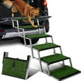 thumbnail image 1 of Extra Wide Dog Stairs for Car, Portable Folding Dog Steps for Large Dogs with Non-Slip Grass Rug for Cars, SUV, Trucks, Lightweight Pet Ramps Supports Up to 200 lb, 6 Steps, 1 of 7