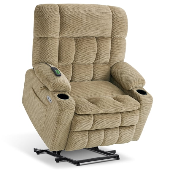 MCombo Oversized 27.2" Seat Width Dual Motor Power Recliner Lift Chair with Vibration and Heat for Height 5'3"-5'9", Infinite Position