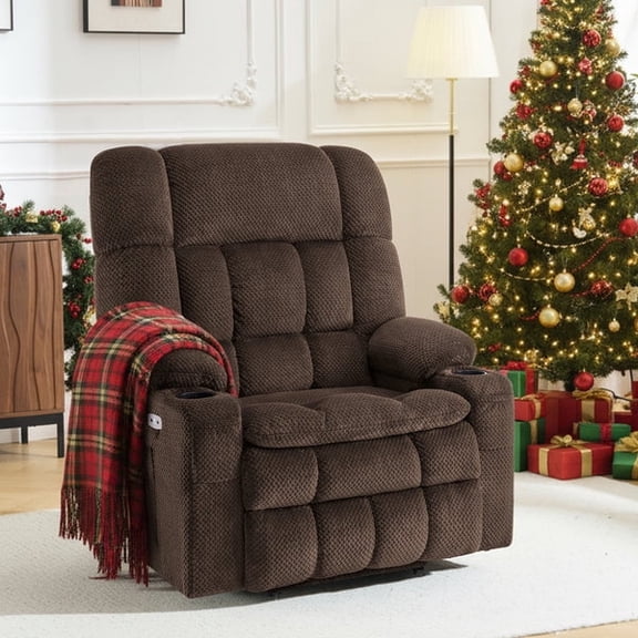 MCombo Oversized 27.2" Seat Width Dual Motor Power Recliner Lift Chair with Vibration and Heat for Height 5'3"-5'9", Infinite Position