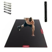 Extra Wide Exercise Mat – 6'x4' to 9'x6' – Thick, Non-Slip Fitness Mat – Choose from Black, Gray, or Blue