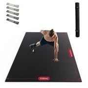 Extra Wide Exercise Mat – 6'x4' to 9'x6' – Thick, Non-Slip Fitness Mat – Choose from Black, Gray, or Blue