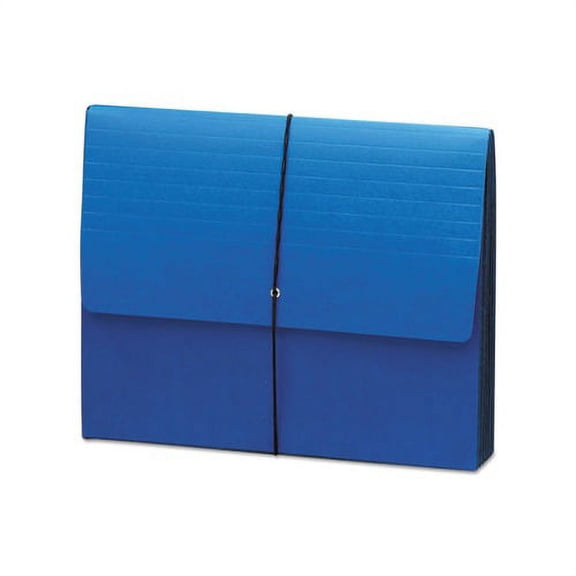 Extra-Wide Expanding Wallets w/ Elastic Cord 5.25" Expansion, 1 Section, Letter Size, Navy Blue