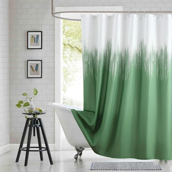 Extra Wide Fabric Shower Curtain, Blue Ombre Waterproof Around Shower Curtains for Bathroom, Microfiber Cloth Wide Bath Curtains, 108" W x 72" H