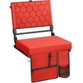 thumbnail image 1 of Extra Wide Folding Reclining Stadium Seat with Back Suppot for Bleachers, Bleacher Hooks, Thick Cushion, Cup Holder, Storage Pockets  Portable Chair for Kayak, Canoe, Paddle Board, Concerts, & Sports, 1 of 1