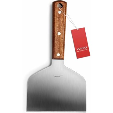 Samuel Groves Griddle Scraper & Burger Turner – Wood Handle, Stainless Steel Blade, 4-Inch Turner For Grills & Flat Tops