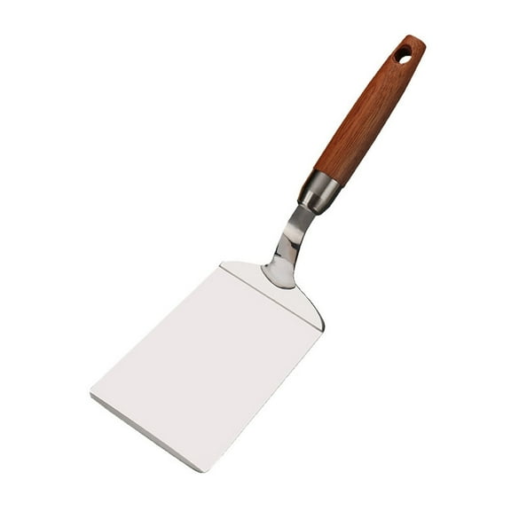 Extra Wide Grill Turner/Spatula, Stainless Steel BBQ Shovel Scraper Professional Pancake Spatula, Fine Mirror Polishing, Large Surface with Wood Handle for Omelet, Fish, Steak - 11.22 x 3.35in