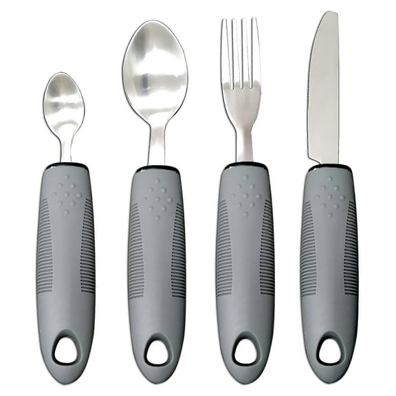 Extra Wide Handles Easy Grip Cutlery Set, Chunky Handles, Grips Disability Ideal Dining Aid For Elderly Disabled Arthritis Parkinson's Disease Tremors