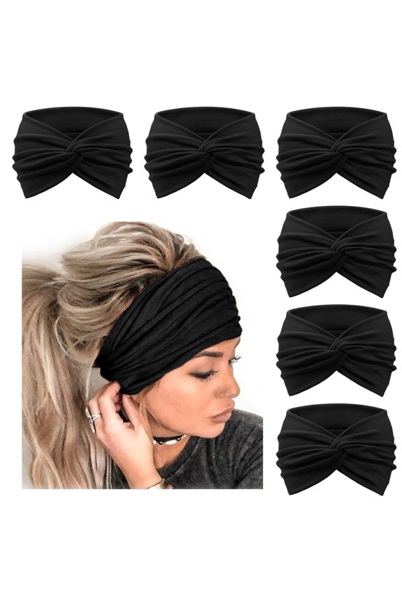 Extra Wide Headbands for Women Large Turban Headband Non Slip Boho Elastic Hairband Hair Twisted Knot Head Bands Accessories 