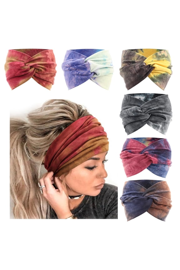 Extra Wide Headbands for Women Large Turban Headband Non Slip Boho Elastic Hairband Hair Twisted Knot Head Bands Accessories
