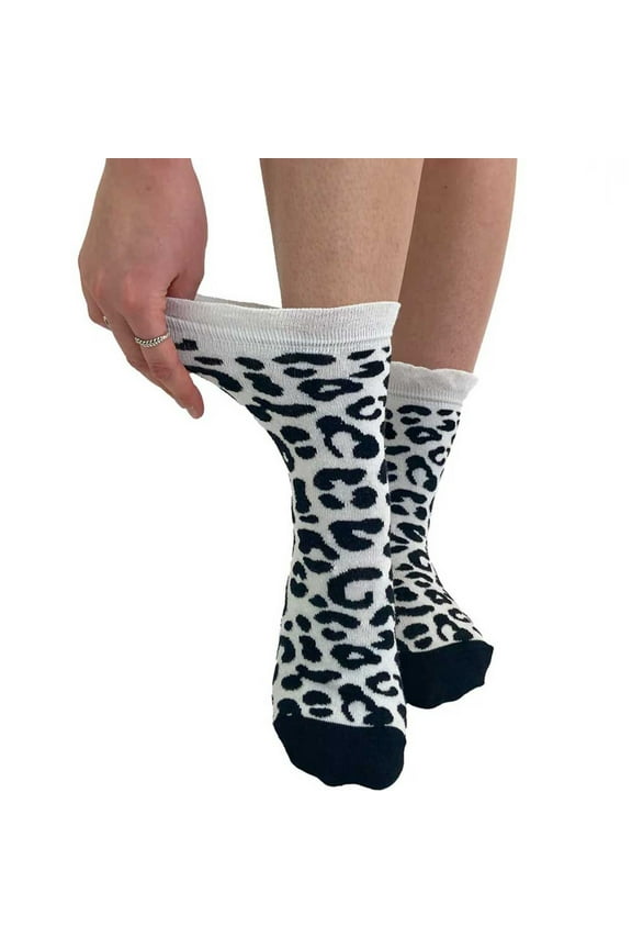 Extra Wide Leopard Ankle Socks