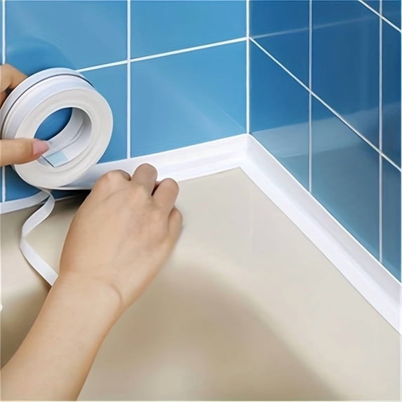 Extra-Wide Caulking Tape Waterproof Self Adhesive, PVC Caulk Tape for Bathtub, Sink, Shower Door Seal Strip & Wall Trim