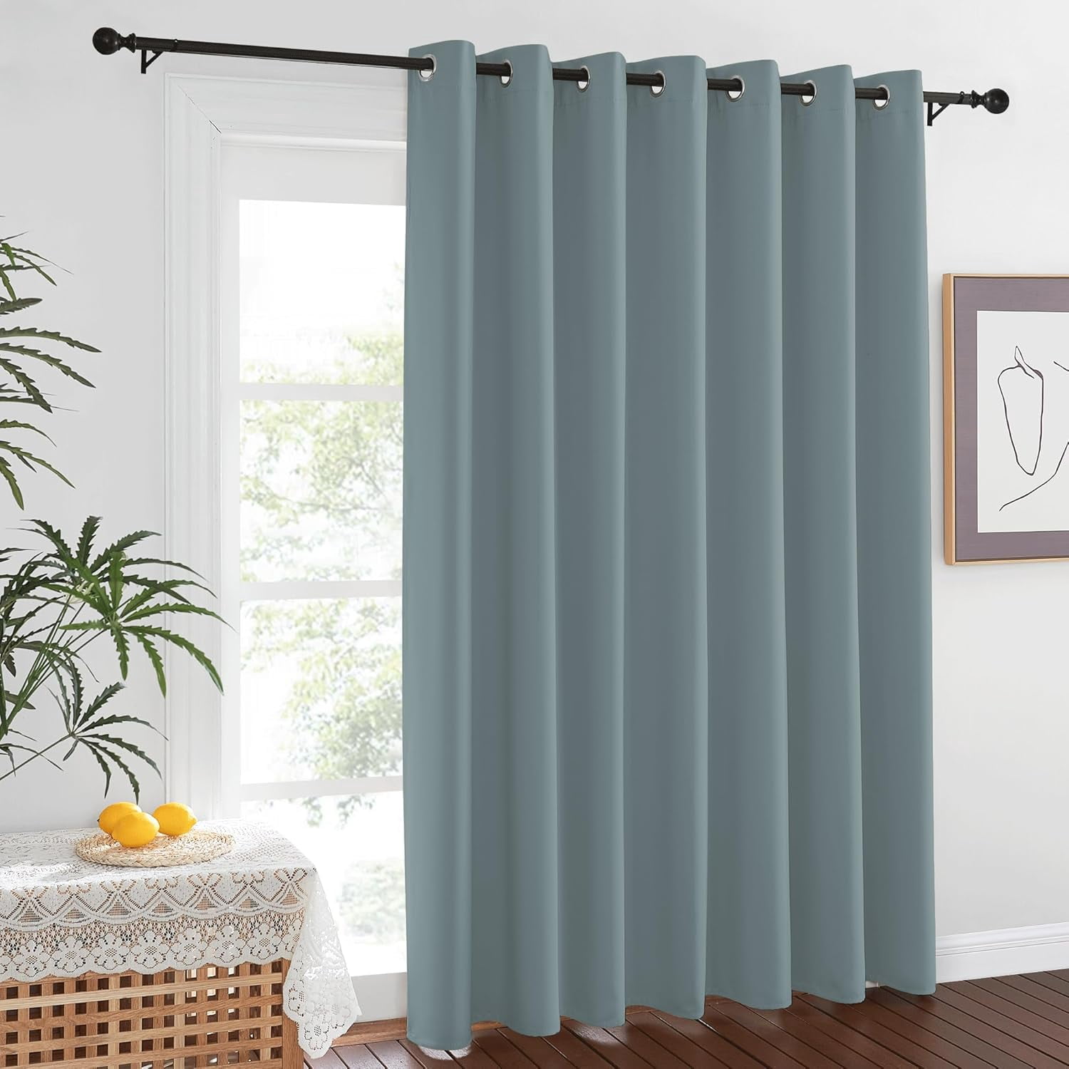 Extra Wide Patio Door Curtain 84 inch Long - Energy Smart & Noise ...
