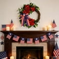thumbnail image 1 of Extra Wide Patriotic Front Door Wreath With Lush Faux Greenery, Red White Blue Floral Accents And Decorative Bow, Indoor Outdoor Fourth Of July, Veterans Day Or Memorial Day Decor For Porch, Wall, 1 of 9