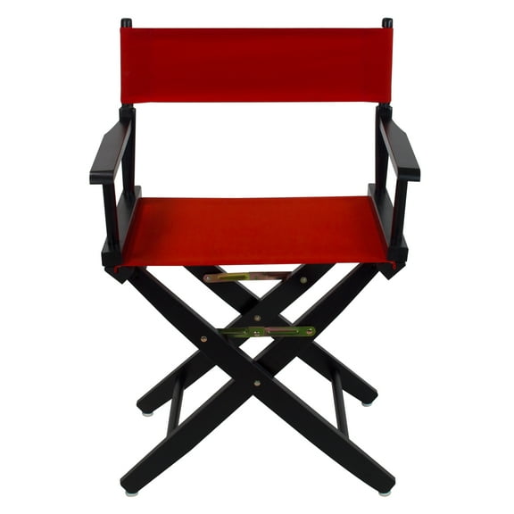 Extra-Wide Premium 18" Directors Chair Black Frame with Red Color Cover