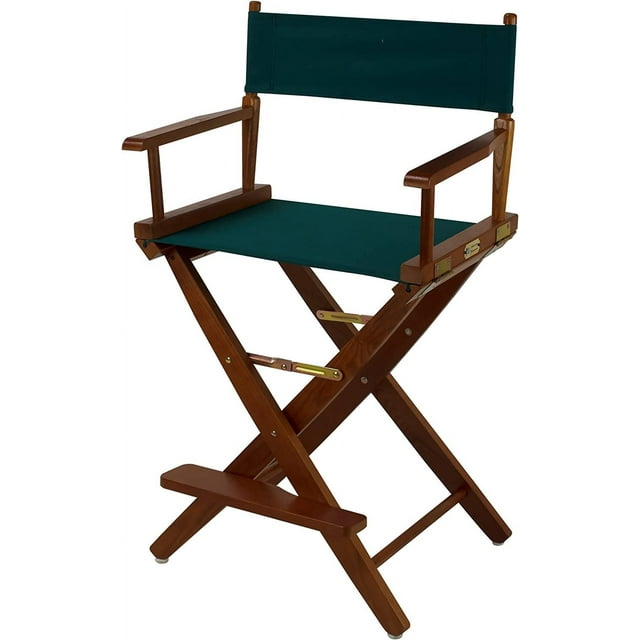 Extra-Wide Premium 24" Director's Chair Oak Frame with Hunter Green Canvas, Counter Height