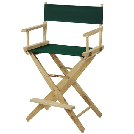 "Extra-Wide Premium 24" Directors Chair Natural Frame W/Hunter Color Cover"