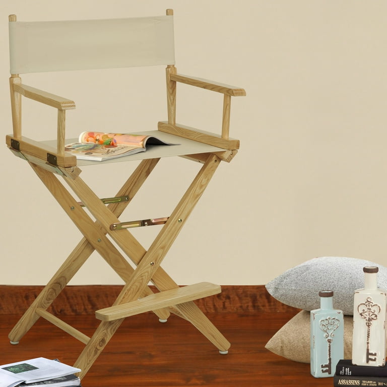 Extra Wide Premium 24 Directors Chair Natural Frame W Natural Color Cover