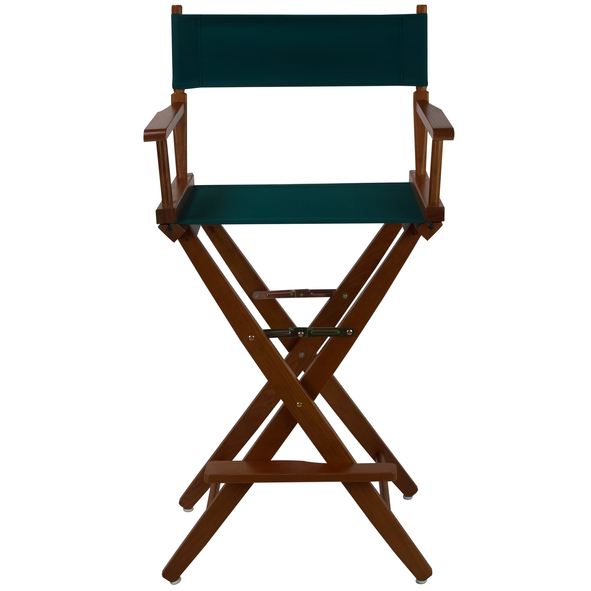 Mission Oak and Hunter Green Canvas Director's Chair, Extra-Wide