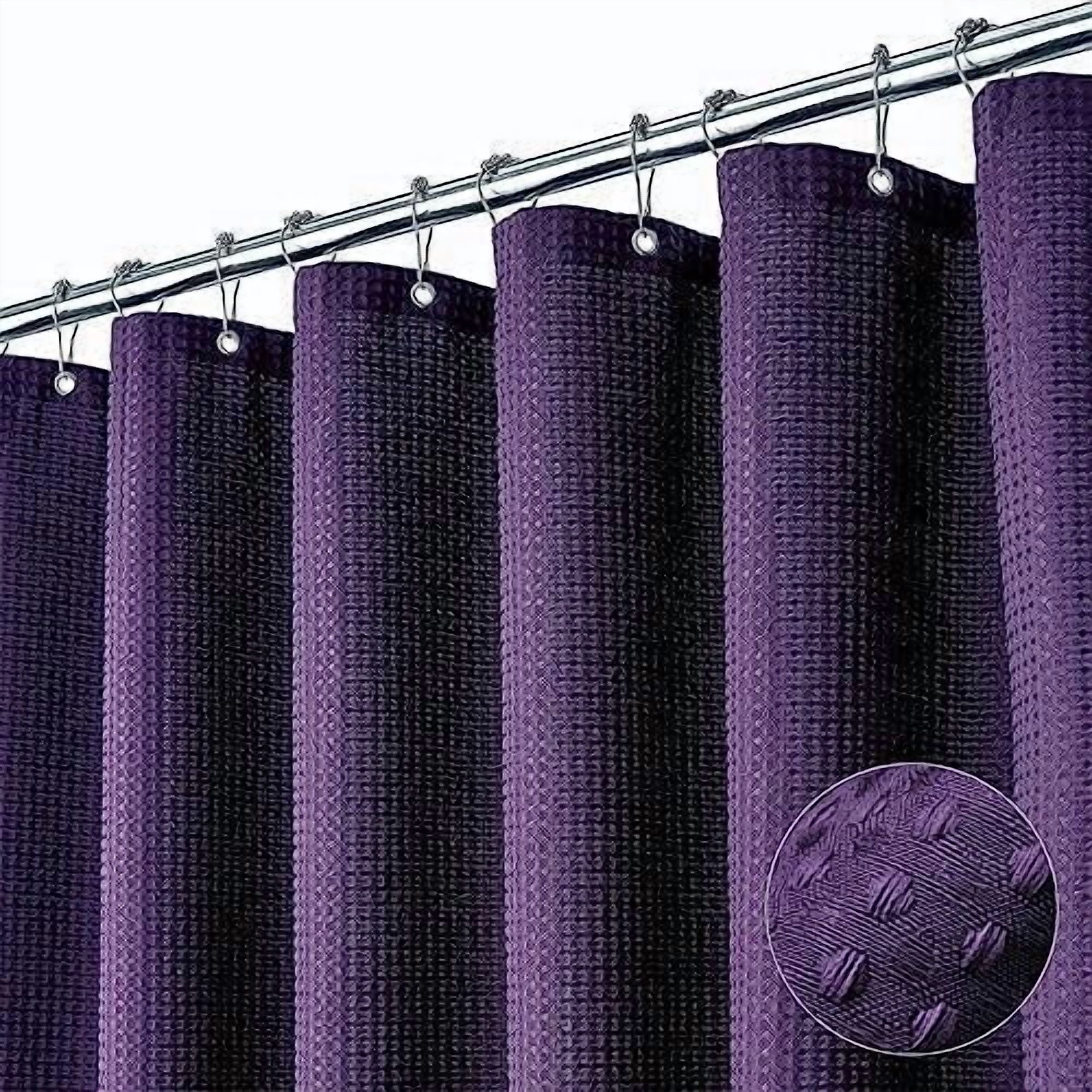 Extra Wide Shower Curtain - 108 Inch Wide Waffle Weave Weighted Thick