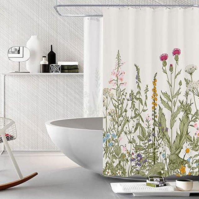 Extra Wide Shower Curtain for Clawfoot Tub 108 x 72 Wrap Around Shower