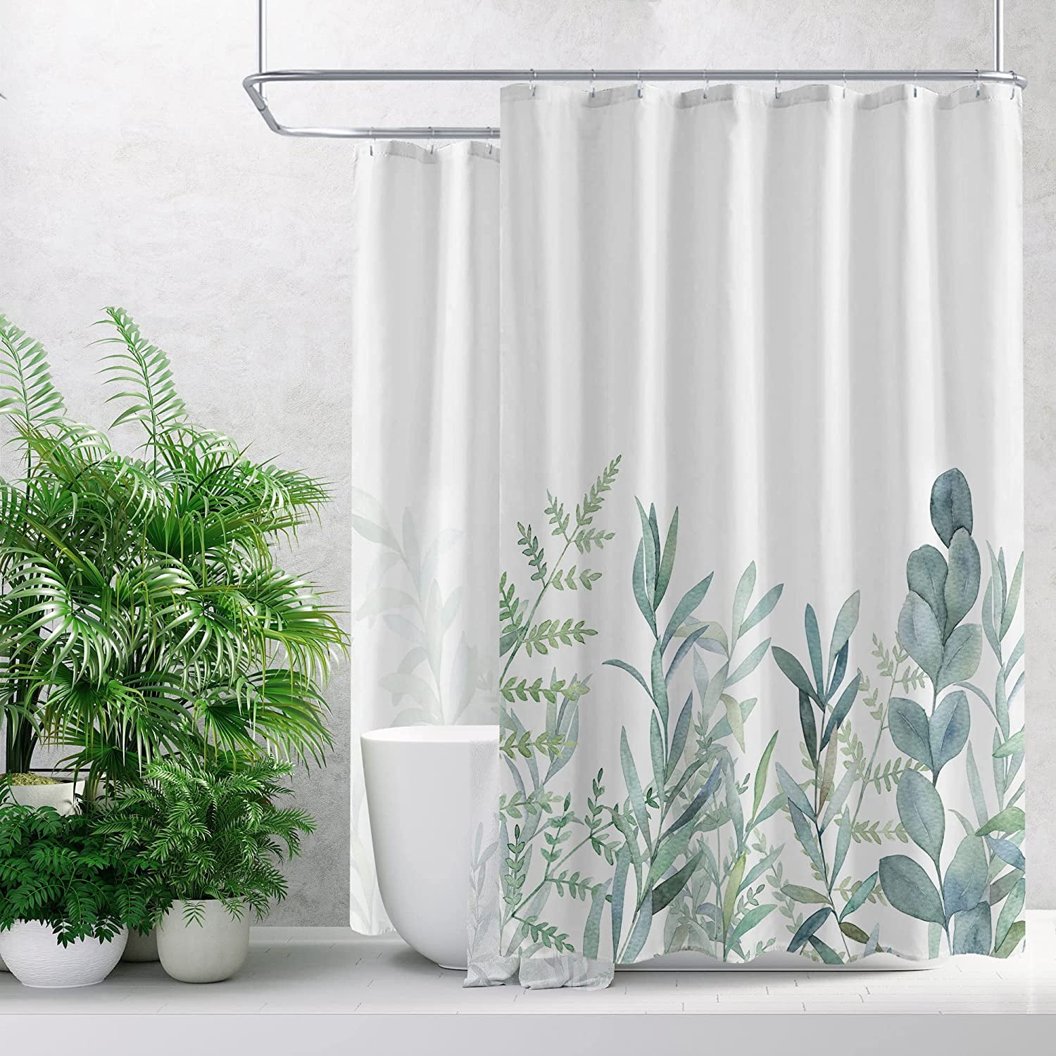 Extra Wide Shower Curtain for Clawfoot Tub, 72 x 72 All Wrap Around ...