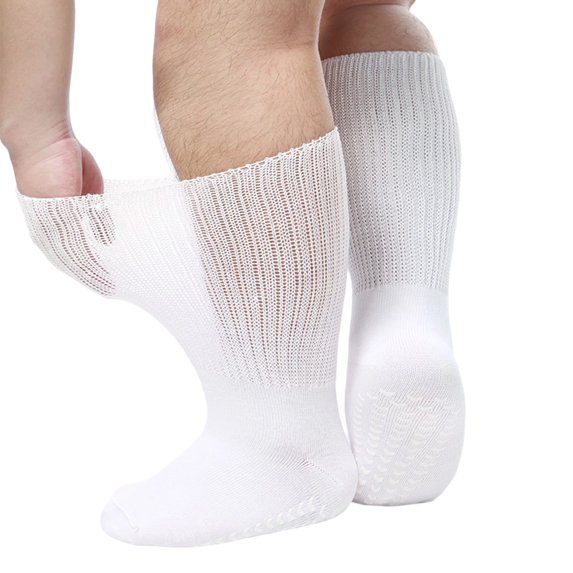 Extra Wide Socks for Swollen Feet Stretch to 30" Seniors Diabetics Socks None Binding Loose Fit Top for Edema Lymphedema