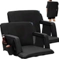 thumbnail image 1 of Extra Wide Stadium Seat with Back Support, 6-Position Reclining Bleacher Chair - Padded Cushion, Anti-Slip Mat, Cup Holders & Large Pockets for Football, Baseball, Concerts, Outdoor Events, 1 of 7