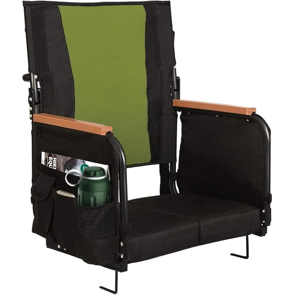 Extra Wide Stadium Seats with Back Support Bleacher Chairs with Back and Cushion Padded Portable Fording Bleacher Seat with Armrests Cup Holder and Storage Pockets Pack)