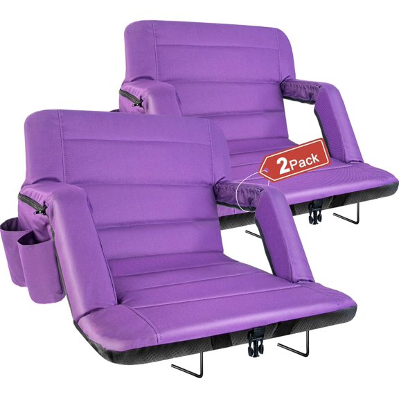 Extra Wide Stadium Seats with Back Support Pack Bleacher Chairs with Back and Cushion Folding Stadium Chairs Reclining Positions Bleacher Seats (Extra )